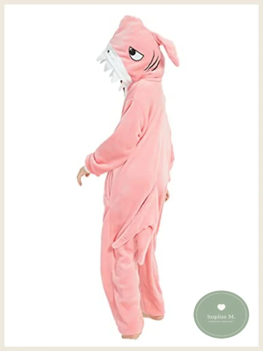 Kids Shark Onesie Costume Plush Fleece Zip Up Cosplay Pajamas